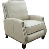 Melrose Manual Recliner in Shoreham Cream Leather with Nailhead Trim